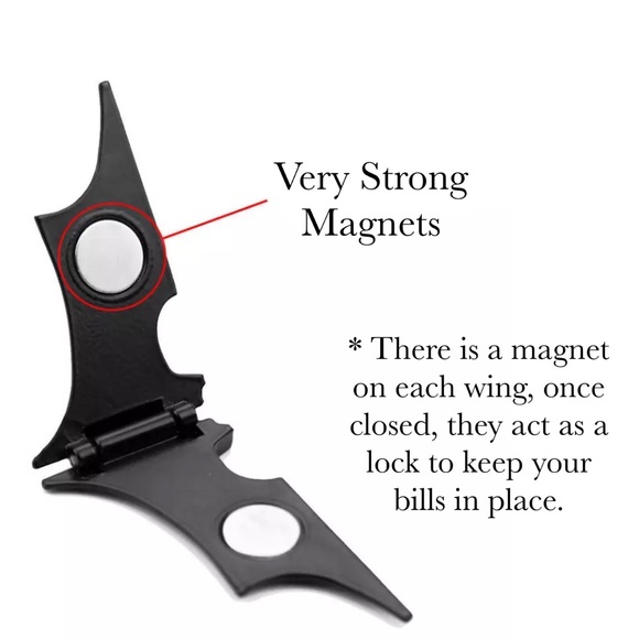 Black Batman Stainless Steel Magnetic Money Clip - Picture 6 of 16